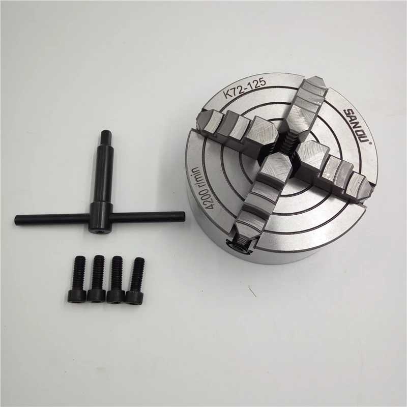 4 Jaw Independent Lathe Chuck 125mm Four Jaws 5'' Manual Chuck K72 125