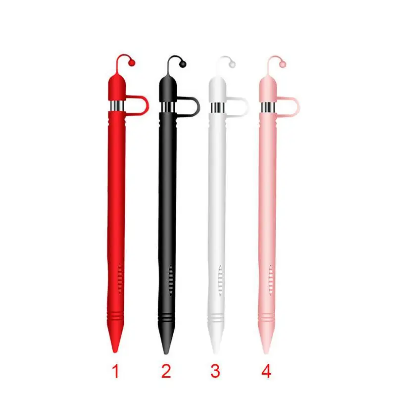 

4 in 1 Anti-lost Non-slip For Apple Pencil Lightweight Soft Silicone Pencil Case Holder With Box