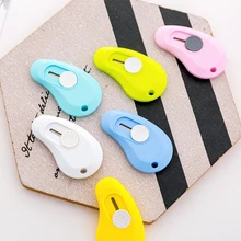 

4Pcs/lot Kawaii Cute Solid Color Mini Portable Utility Knife for Kids Paper Cutter Cutting Paper Razor Blade Creative Stationery