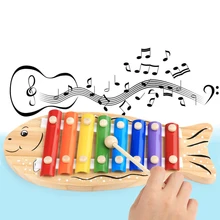 Высокое качество обучения Развивающие деревянные ксилофон для детей мультфильм музыкальные игрушки ксилофон Juguetes 8-Note музыкальный инструмент