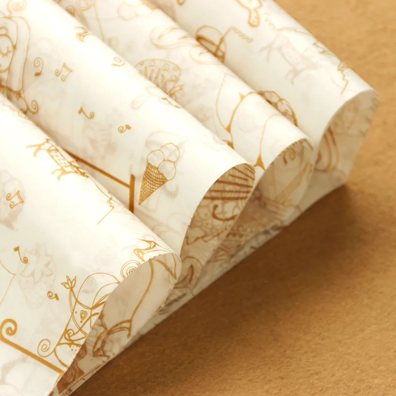 

25Pcs/Lot Wax Paper Food Grade Grease Paper Food Wrappers Wrapping Paper For Bread Sandwich Burger Fries Oilpaper Baking Tools