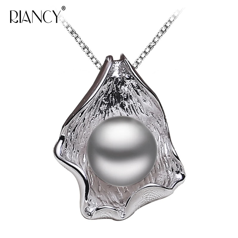 Fashion Pearl Pendant 925 Sterling Silver Jewelry For Women Natural Freshwater Pearl Seashell shape pearl Pendants 