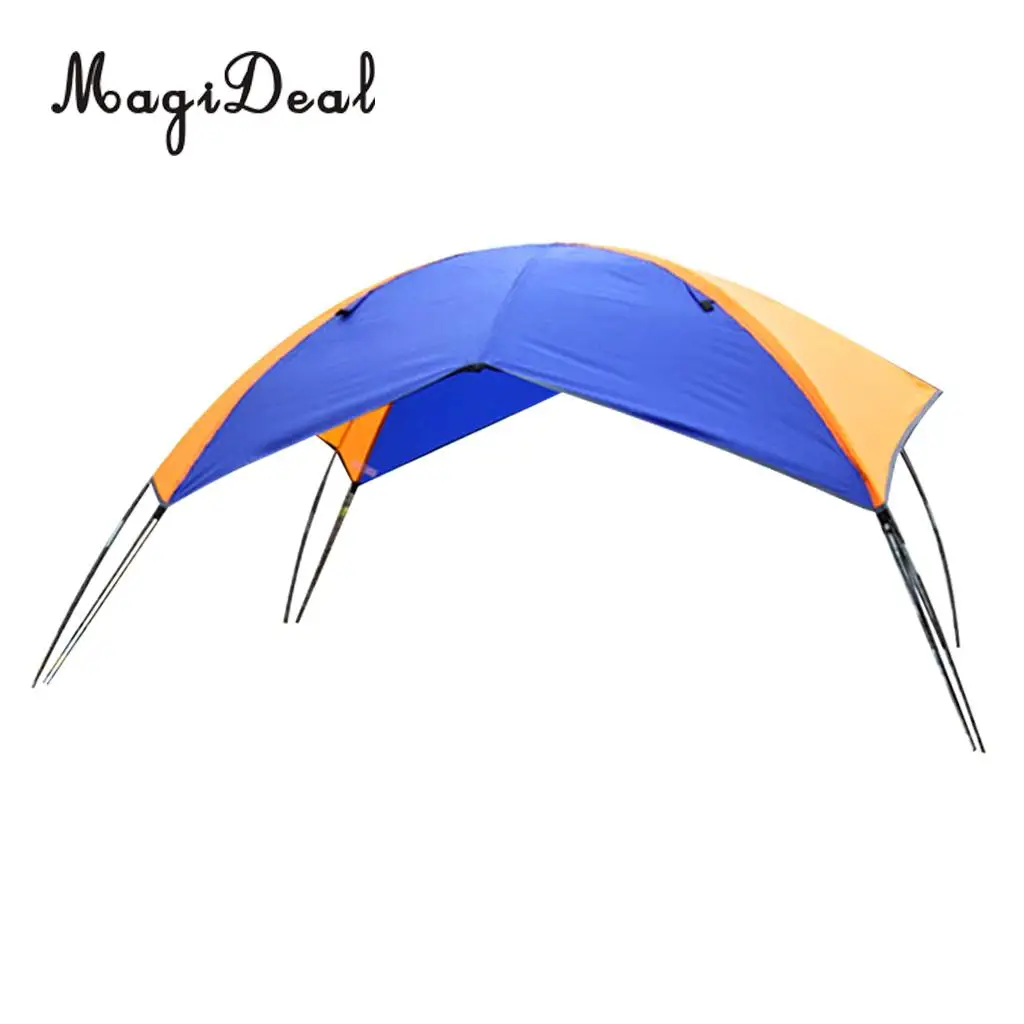 MagiDeal 2 /4 Person Inflatable Boat Sun Shelter Awning Top Cover Fishing Tent Sun Shade for Marine Canoe Kayak Boat Supplies