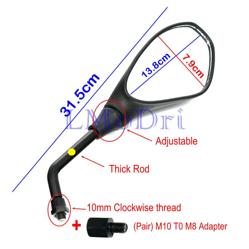 Зеркало заднего вида для мотоцикла скутера 10 мм 8 мм|scooter rear view mirrors|mirrors motorbikemotorcycle