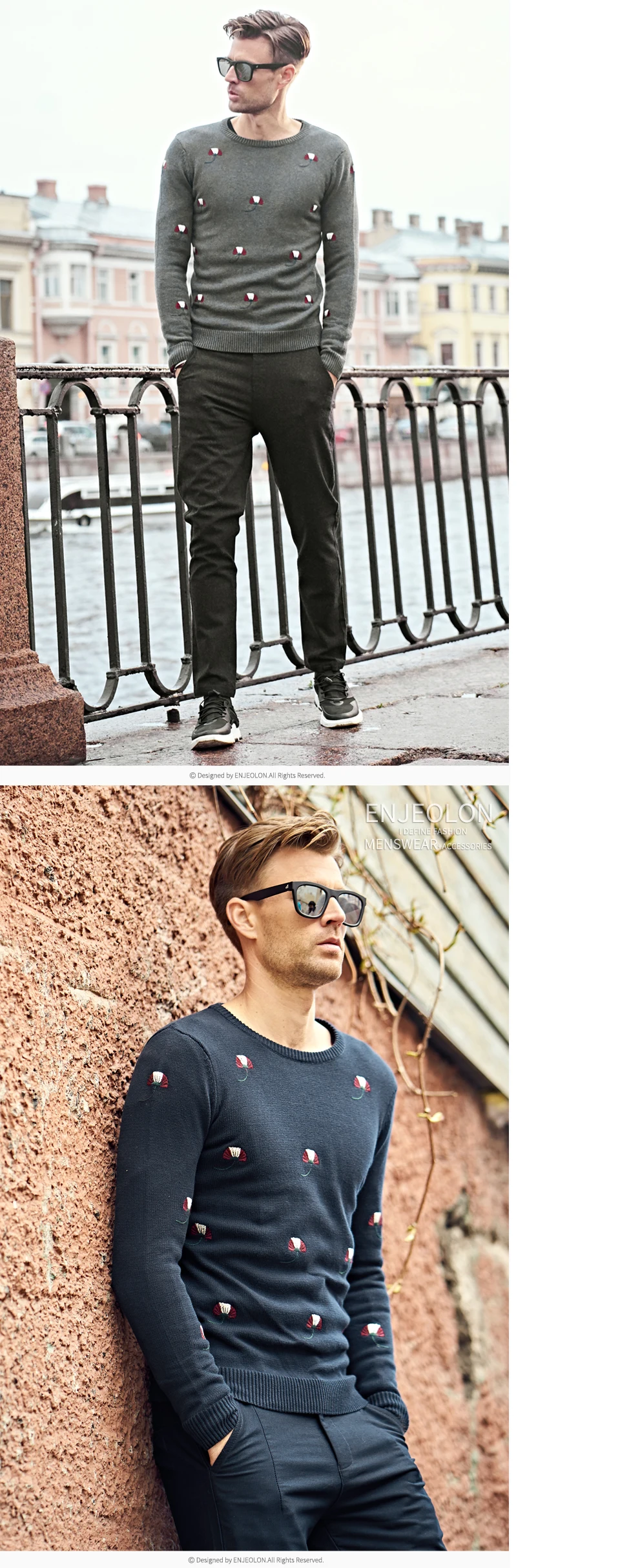 Enjeolon brand top fall winter warm knitted pullovers Sweater man 100 Cotton pattern pullober o-neck pullover Sweater men MY3227 HTB16pqCdt.LL1JjSZFEq6AVmXXaA - Enjeolon brand top fall winter warm knitted pullovers Sweater man 100 Cotton pattern pullober o-neck pullover Sweater men MY3227