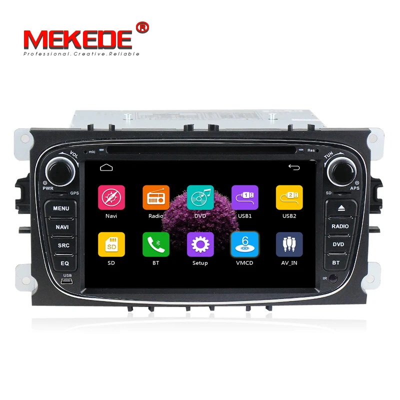 Top In stock 2DIN Car DVD Player GPS Navi for Ford Focus Mondeo Galaxy Kuga with Audio Radio Stereo Head Unit BT RDS Free MAP MIC 1