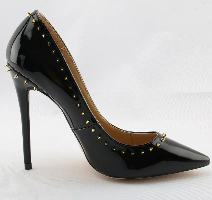 Talons Sexy Mariage Yue Hauts Chaussures Pompes Jabon picture Pointu 2 Noir picture Picture Verni Bout 3 Femmes De Cuir 1 En Italien Rivets Pointes À CxqXqYwr0z