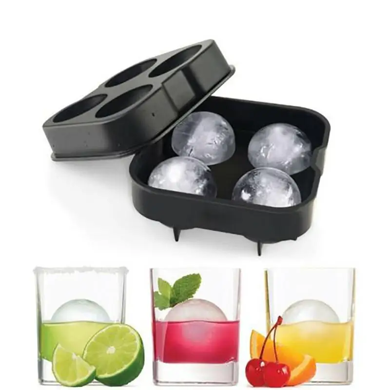 

4 Grids Large Ice Mold Maker DIY Ice Cream Tool Silicone Ice Cube Tray Whiskey Cocktail Ice Ball Maker Mold CHW5803