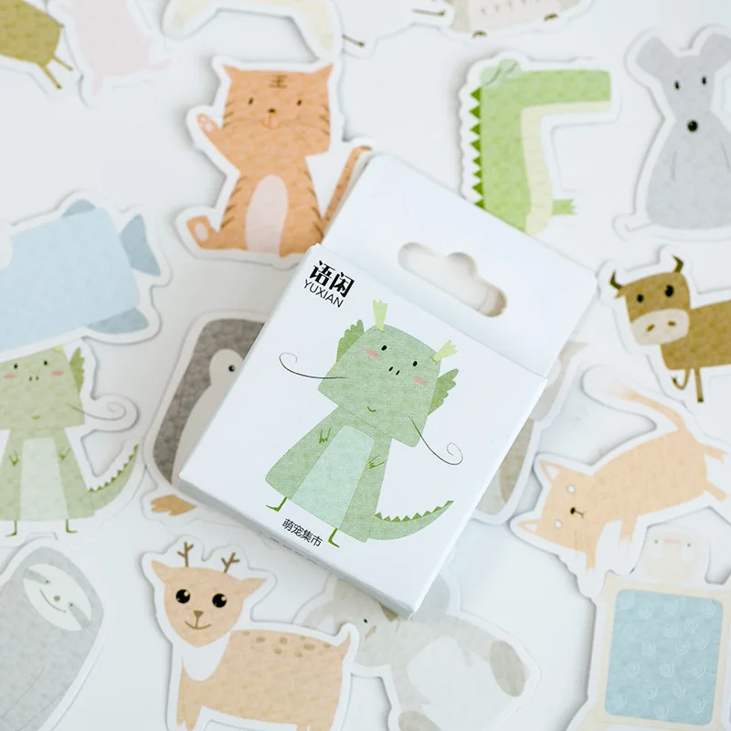 2packs/lot милые животные декоративные Стикеры s зеленые растения планировщик для