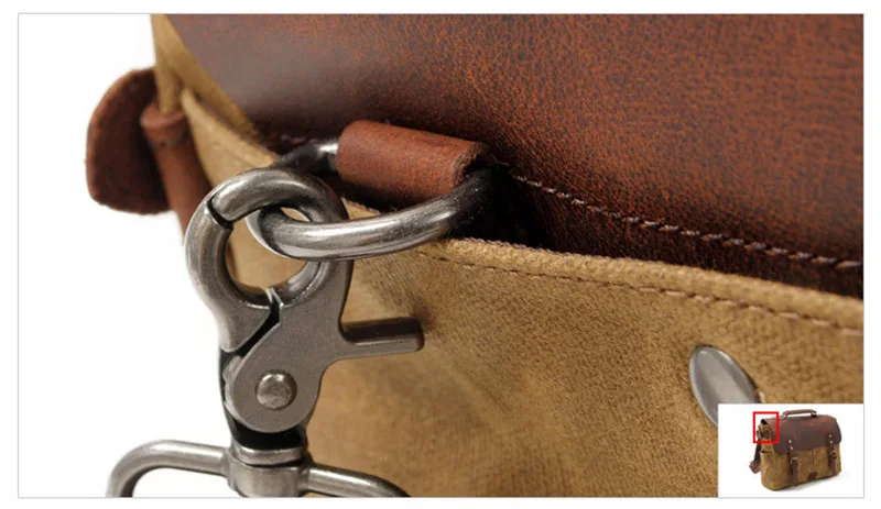 HARDWARE of Woosir Waxed Canvas Camera Bag