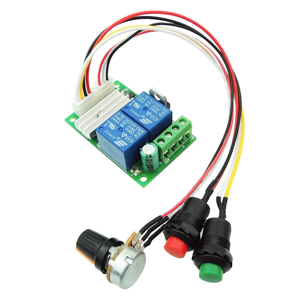 DC Motor Speed Controller PWM Speed Adjustable Reversible Button Switch DC Motor Driver Reversing 6V 12V 24V 28V 3A 80W-1203BS