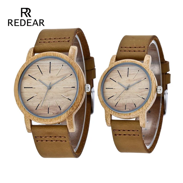 REDEAR Bamboo Watch For Love Luxury Wood Wristwatches With Genuine Cowhide Leath REDEAR Bamboo Watch For Love Luxury Wood Wristwatches With Genuine Cowhide Leath