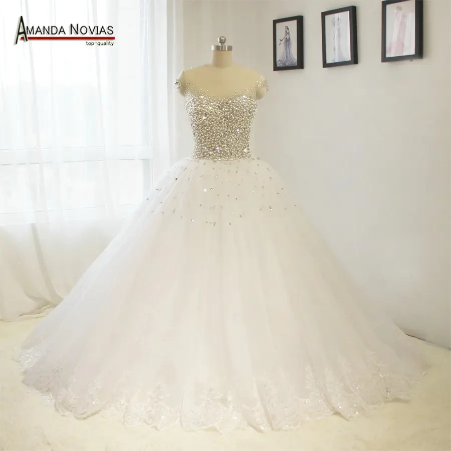 Пышная юбка эффектные Свадебные платья из фатина с бусинами NS1447|wedding dress|stunning wedding