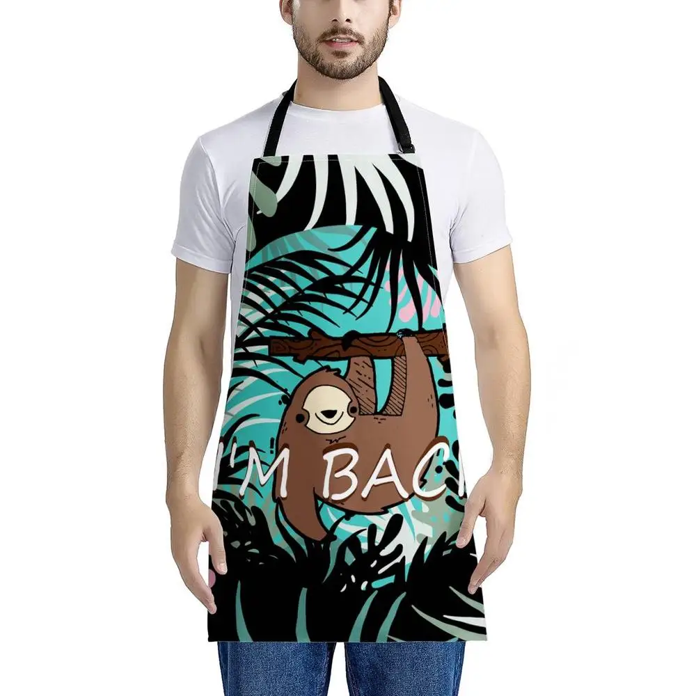 FORUDESIGNS Lovely Poodle Dog Print Chef Apron for Women Brief Anti-oil Kitchen Baking Cooking Accessories Bib Cleaning Aprons