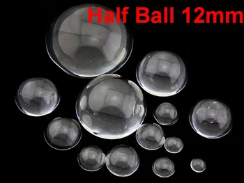 

100 Transparent Flatback Glass Half Sphere Ball Cabochon 12mm