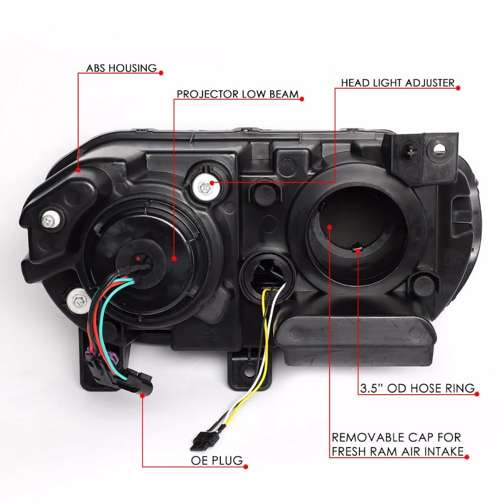 Передняя фара для Dodge Challenger 2009 2010 2011 2012 2013 светодиодный фары проектор дальнего света парковка противотуманная фара