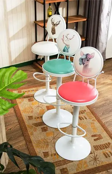 iron art bar chair swivel the modern simple bar stool 002