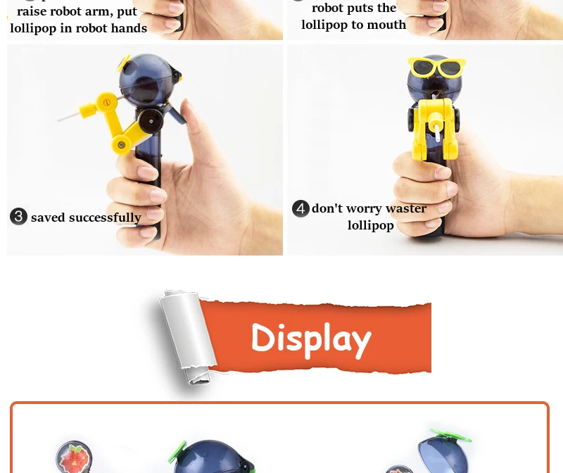 2018 Newest Robot Lollipop Holder Novelty Toys Save Candy Sugar For Children Kids Gifts Creative Glasses Pig Special Figure Fun _04