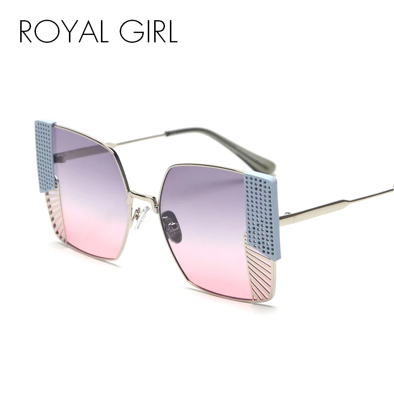 

ROYAL GIRL Square Sunglasses Women 2019 Brand Designer Black Pink Metal Frame Sun Glasses for Female Gradient Lens UV400 SS313