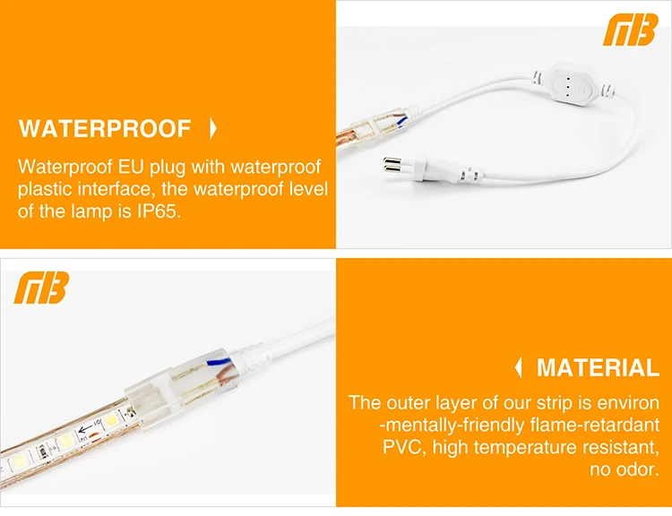 [MingBen] Светодиодная лента 2 м, 3 м, 4 м, 5 м, 10 м, AC110V, 220 В, SMD5050, водонепроницаемая, 60 Светодиодный s/M, высокая яркость, наружный светильник, Рождественский светильник