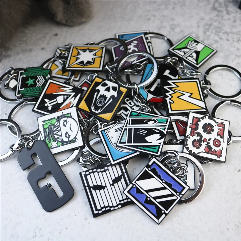 

2019 Game Rainbow Six 6 Siege Keychain Men Tachanka Echo Kapkan Lesion Smoke Sledge Hibana key chain Holder Porte Clef Creative