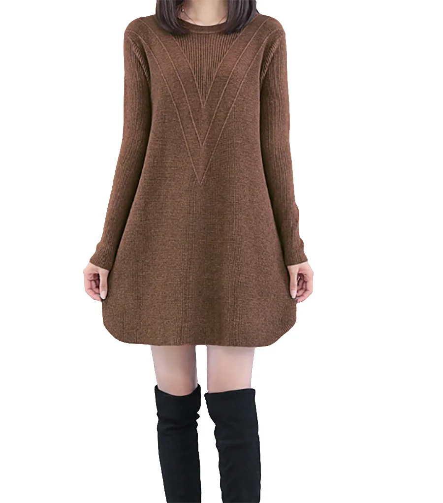 

Flying ROC women casual slim sweater women loose blouse long sleeve O-neck knitted femme tops autumn winter women clothing