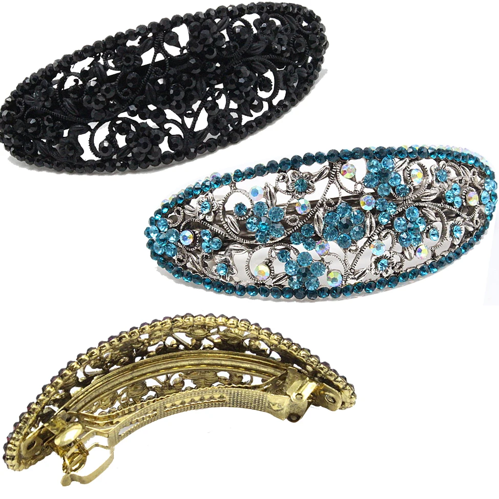1pc Crystal Floral Hair Barrette Elegant Hair Clip Clamp Fashion Women