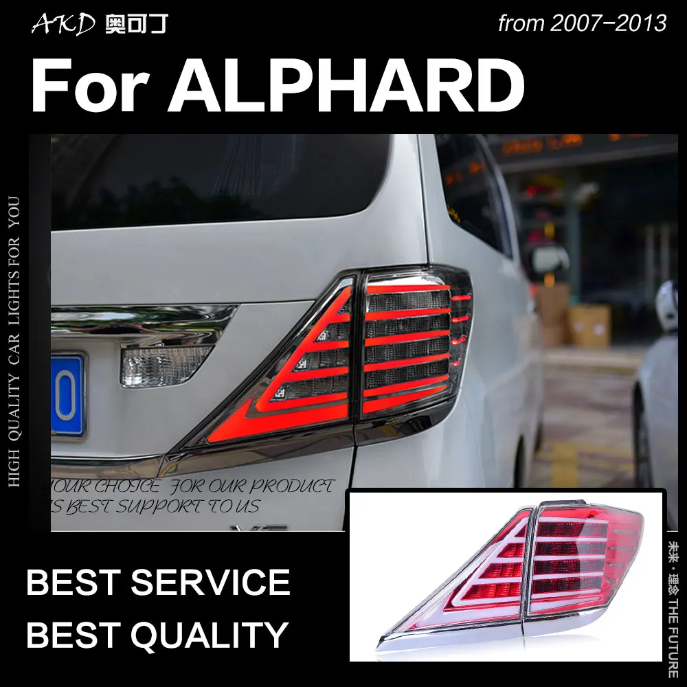 AKD автомобильный Стайлинг для Toyota Alphard задние фонари 2009 светодио дный задний фонарь светодио дный светодиодный DRL тормозной динамический сигнал Реверс авто аксессуары