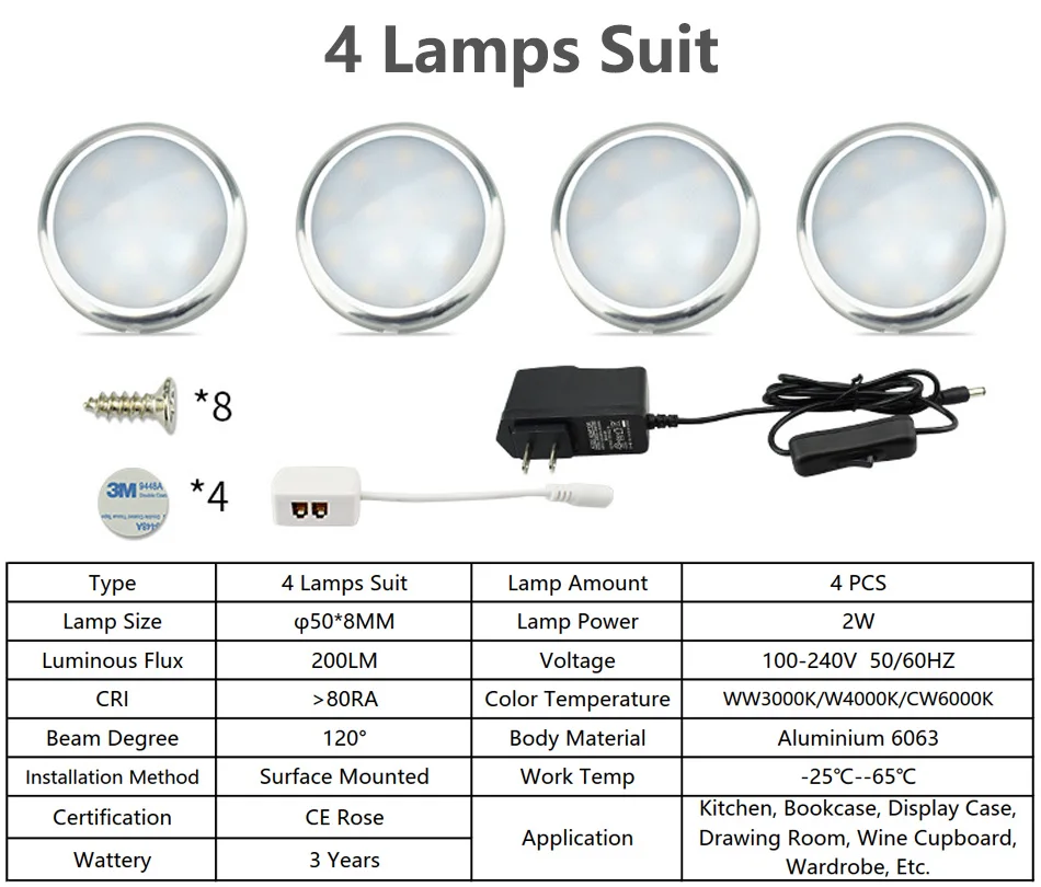 2W Mini Under Cabinet Lamp 8