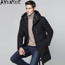 AYUNSUE, Длинная зимняя куртка на 90% утином пуху, Мужское пальто с капюшоном, шарф, теплые куртки, Мужская одежда,, парка Casaco Masculino KJ652