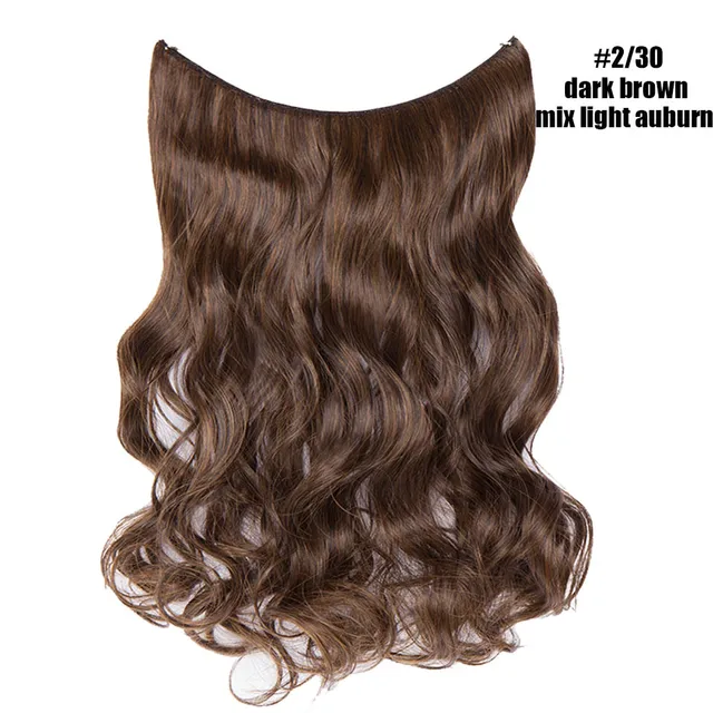 BENEHAIR Invisible Wire No Clips In Hair Extensions Secret Fish Line Hairpieces Synthetic Hair Extensions Fake Hair For Women 2-30