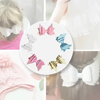 

Pretty Simple Toddler Baby Angel Wings Hair Clip Headwear Bow-Knotted Barrettes Sequin Kids Girls Bowknot Hairpins Hair Band Hot