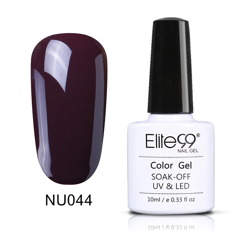 Elite99 10 мл телесный Цветной Гель-лак для ногтей замочить от УФ-дизайна ногтей маникюр Vernis Полупостоянный лак для ногтей - Цвет: NU044