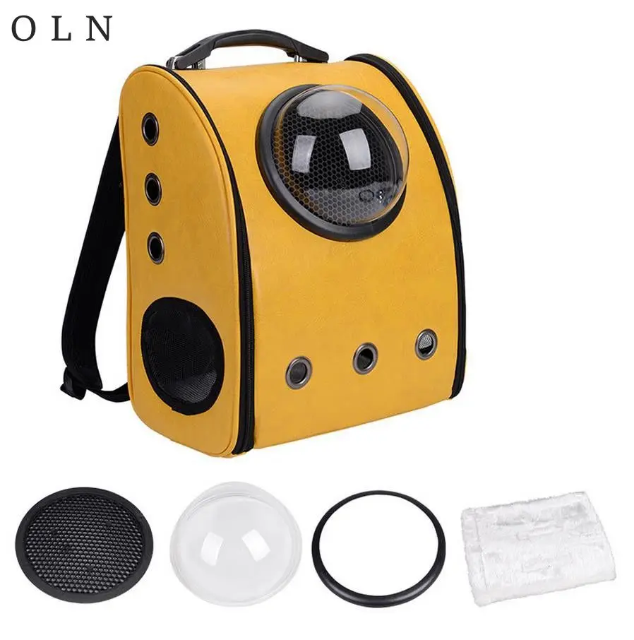 

Pet Carrier Waterproof Breathable Small Pet Backpack Cat Carrying Cage Puppy Dog Outdoor Bag PC Capsule Space Portable Shoulder