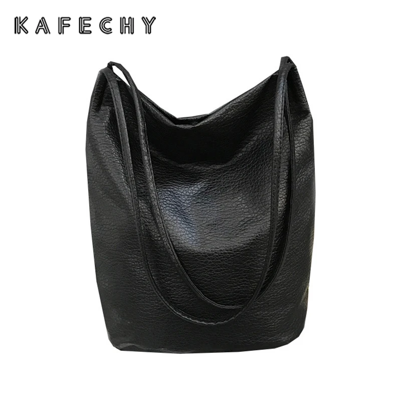 

Fashion Solid Shoulder Bag for Women Big Capacity Handbags Vintage Ladies PU Leather Totes Bag Retro Bucket Shopping Bag Bolsas