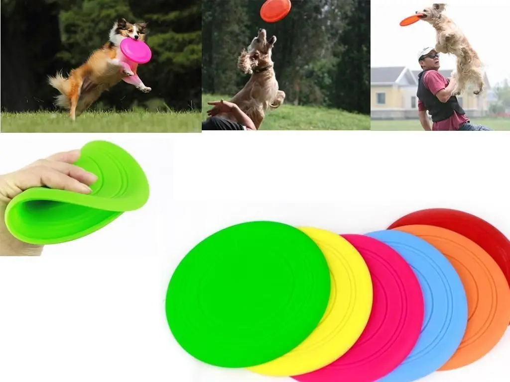 

pets dogs silicone dog flying disc tooth resistant training outdoor puppy flying discs dog fetch toy