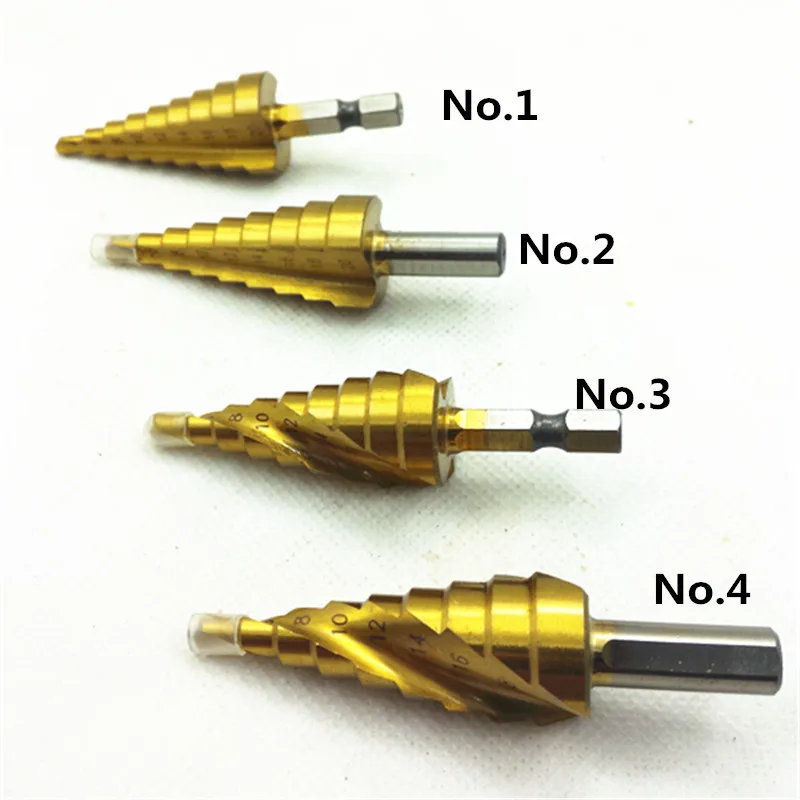 4-20 мм HSS шаг конуса Бурильные долото Титан покрытием древесины сверления