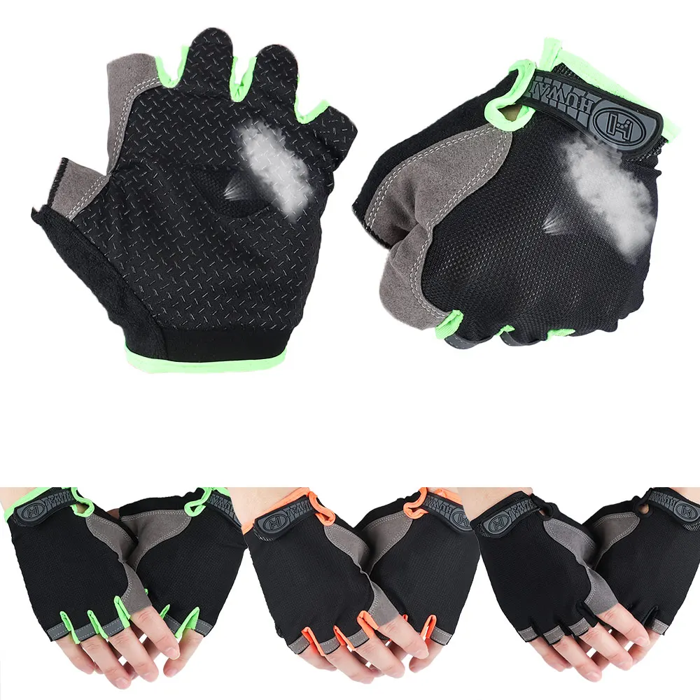 

1 pair Nylon Cotton Non-slip Unisex Half Finger Gym Gloves Wrist Wrap Sport Mittens Cycling Gloves Sports Equipment Accessories