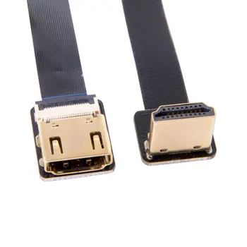 

Chenyang 10pcs/lot 20cm 50cm CYFPV HDMI Male to Female FPC Flat Cable for Camera HDTV Multicopter Aerial Photography Black Down