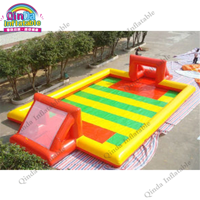 

Funny Soccer Games Inflatable Soccer Court Portable Inflatable Bouncy Football Field For Rental Indoor Soccer Course Training
