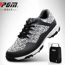 Для мужчин с 3D газа руководство паз лакированной Дизайн Туфли для гольфа дышащий тканые Ткань Гольф Спортивная обувь нескользящие Туфли для гольфа с Обувь сумки