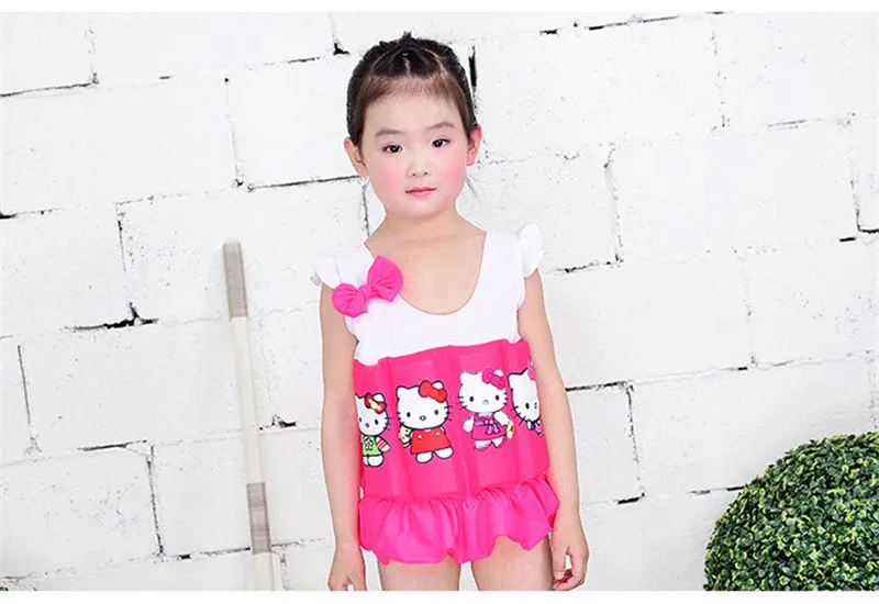 2017 Brand New Quick-drying Kids Buoyant Swimsuit Baby Boy& Baby Girls Siamese Floating Body Swimsuit Removable Float Swimwear28