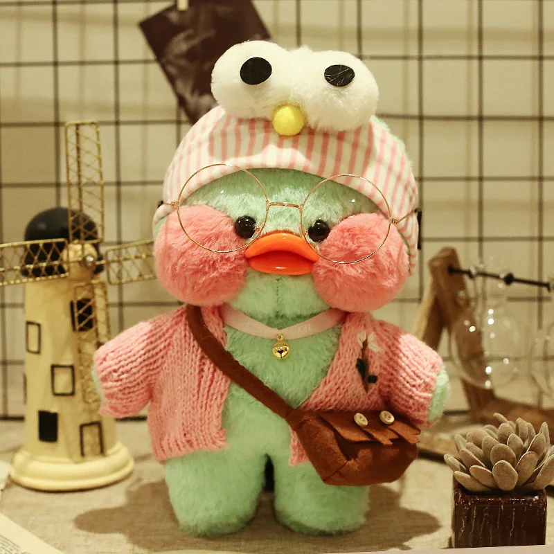 

30cm Lalafanfan Plush Stuffed Toys Green Duck Plush Toys Valentine's Day Gifts Home Decoration Toys for Girls