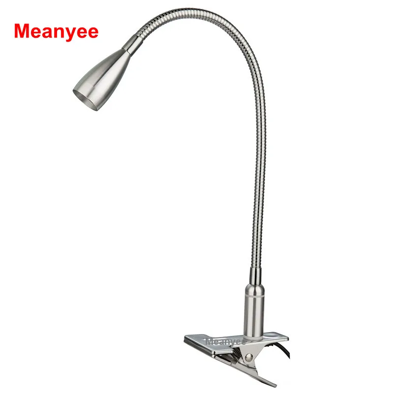 

Meanyee 3W CREE Clip On Desk Reading Lights/Lamp Touch switch stepless dimmable Adjustable Clamp On Bedside Book lights