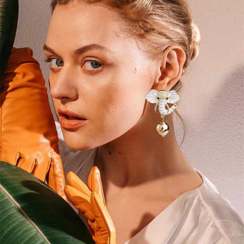 

Creative Elephant Women Drop Earrings aretes de mujer 2019 Dribble African Personalized Design Earings Fashion Jewelry 3B2016