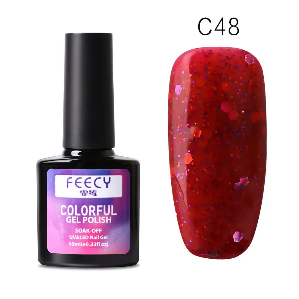 Gel Nail Polish Soak Off UV LED Gel Varnish Wipe Top Coat Color Nail Gel Polish DIY Nail Art Lacquer Manicure Nail Art Tool - Цвет: Feecy C48