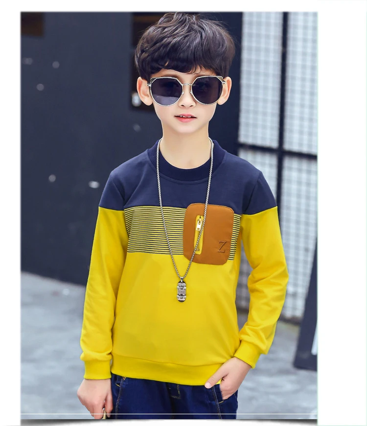 Teenage Baby Boys Cotton Long Sleeve T-Shirts For Kids Patchwork Tops Clothing Children Spring 2018 New Tees Clothes 4 5 6 7 8 9 10 11 12 13 14 15 16 years old little big boys casual t shirt for kids school tees tops clothing (7)