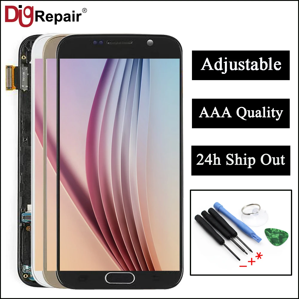 

For SAMSUNG GALAXY S6 G920 G920F LCD Display Touch Screen Digitizer Replacement with Frame g920F display For Samsung S6 Display