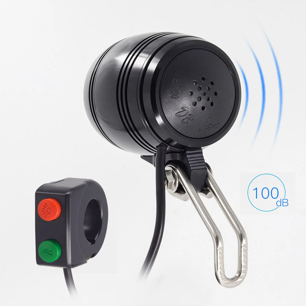 Speaker and Switch WEXPLORE ore Ebike головной светильник встроенный динамик вход 24 в 36 в 48 в 100 люкс светодиодный светильник E велосипед лампа Электрический велосипед Скутер запчасти - Цвет: Speaker and Switch
