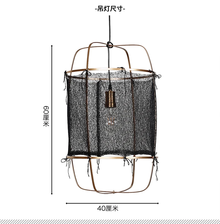 Nordic minimalist pendant lights illuminate Linen black/white bamboo pendant lamp for Dinning Living room bedroom hanging lamp